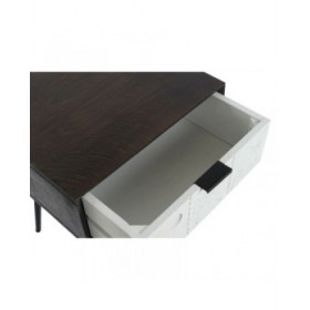 Comodino DKD Home Decor 45 x 38 x 50 cm Nero Metallo Bianco Legno di mango Wengue