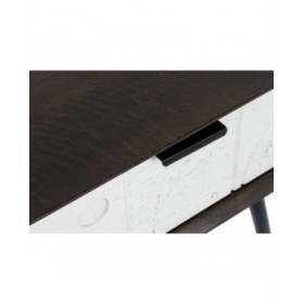 Comodino DKD Home Decor 45 x 38 x 50 cm Nero Metallo Bianco Legno di mango Wengue