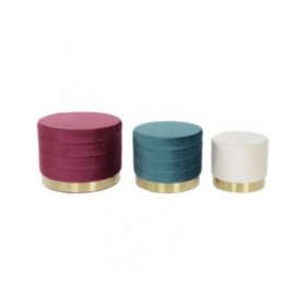 Poggiapiedi DKD Home Decor Multicolore Legno MDF Velluto 60 x 60 x 45 cm