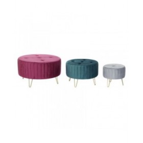 Poggiapiedi DKD Home Decor 80 x 80 x 45 cm Metallo Poliestere Velluto