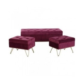 Panca DKD Home Decor 110 x 42 x 44 cm Metallo Rosso Granato