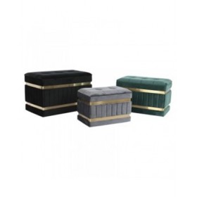 Panca DKD Home Decor Nero Dorato Verde Grigio scuro Legno MDF 70 x 40 x 43 cm