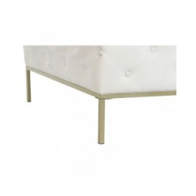 Panca DKD Home Decor Bianco Dorato Metallo 100 x 100 x 45 cm
