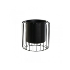 Vaso DKD Home Decor Nero Metallo 26 x 26 x 26 cm
