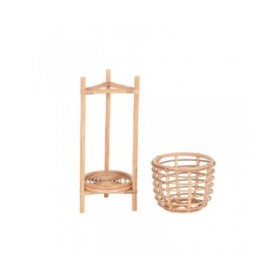 Vaso DKD Home Decor 25 x 25 x 70 cm Naturale Rattan Bali