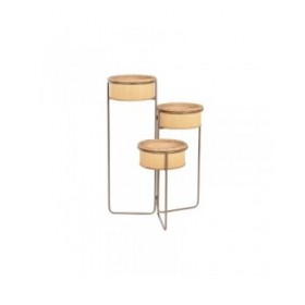 Vaso DKD Home Decor 55 x 42 x 79 cm Nero Marrone Ferro Bambù Tropicale