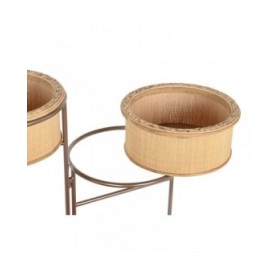 Vaso DKD Home Decor 55 x 42 x 79 cm Nero Marrone Ferro Bambù Tropicale