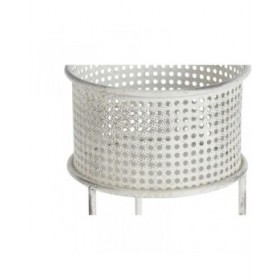 Set di vasi da fiori DKD Home Decor 33 x 33 x 70 cm Grigio Metallo Bianco Vintage
