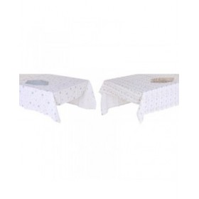 Tovaglia e tovaglioli DKD Home Decor 150 x 250 x 0,5 cm Azzurro Marrone Bianco (2 Unità)