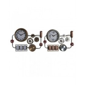 Orologio da Parete DKD Home Decor 52,5 x 9 x 39,5 cm Cristallo Ferro Vintage (2 Unità)