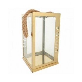 Lanterna Alexandra House Living Oro Vetro Acciaio inossidabile 18 x 30 x 18 cm