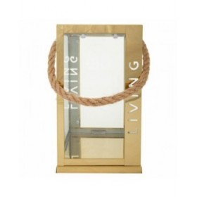 Lanterna Alexandra House Living Oro Vetro Acciaio inossidabile 18 x 30 x 18 cm