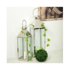 Lanterna Alexandra House Living Argento Vetro Acciaio inossidabile 23 x 72 x 24 cm