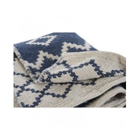 Tappeto DKD Home Decor Azzurro Bianco Arabo (120 x 180 x 1 cm)