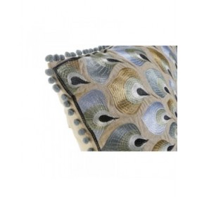 Cuscino DKD Home Decor Beige Azzurro (60 x 20 x 60 cm)
