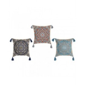 Cuscino DKD Home Decor Arancio Blu cielo Blu Marino Mandala 40 x 10 x 40 cm (3 Pezzi)