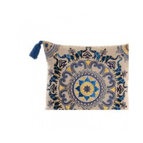 Cuscino DKD Home Decor Arancio Blu cielo Blu Marino Mandala 40 x 10 x 40 cm (3 Pezzi)