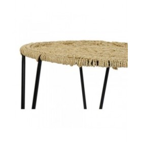 Set di 3 tavoli DKD Home Decor Marrone Nero Naturale 62 x 62 x 40 cm 62 x 62 x 40,5 cm