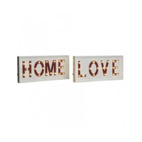 Decorazione da Parete DKD Home Decor Bianco Rosso Città 48 x 4 x 22 cm (2 Unità)