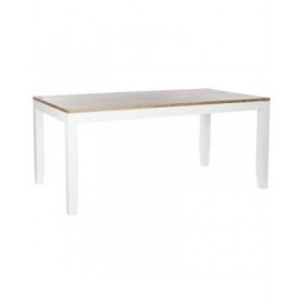 Tavolo da Pranzo DKD Home Decor Bianco Marrone Legno di acacia Legno di mango 200 x 100 x 80 cm