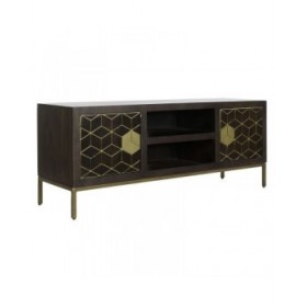 Mobile TV DKD Home Decor 140 x 40 x 55 cm Nero Metallo Acacia