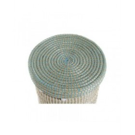 Set di Cestini DKD Home Decor Azzurro Bianco Naturale Erba di mare 44 x 44 x 51 cm