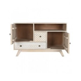 Credenza DKD Home Decor Bianco Naturale Legno di mango 115 x 42 x 75 cm
