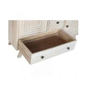 Credenza DKD Home Decor Bianco Naturale Legno di mango 115 x 42 x 75 cm