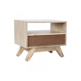 Comodino DKD Home Decor Bianco Naturale Legno di mango 55 x 35 x 45 cm