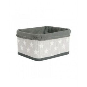 Set di Cestini DKD Home Decor Bianco Grigio Bambù Legno MDF Stelle 51 x 35 x 33 cm