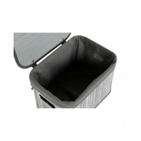 Set di Cestini DKD Home Decor Bianco Grigio Bambù Legno MDF 51 x 35 x 33 cm