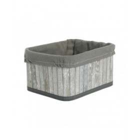 Set di Cestini DKD Home Decor Bianco Grigio Bambù Legno MDF 51 x 35 x 33 cm