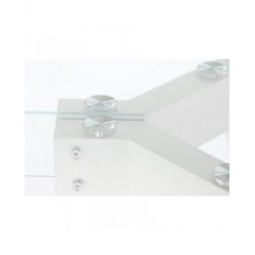 Tavolo da Pranzo DKD Home Decor Bianco Trasparente Cristallo Legno MDF 160 x 90 x 75 cm