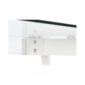 Tavolo da Pranzo DKD Home Decor Bianco Trasparente Cristallo Legno MDF 160 x 90 x 75 cm