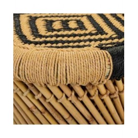 Set di sgabelli Alexandra House Living Nero Naturale Bambù Corda 38 x 38 x 38 cm 2 Pezzi