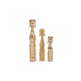 Statua Decorativa DKD Home Decor Bianco Marrone Cane Tropicale 80 cm 16 x 9 x 100 cm