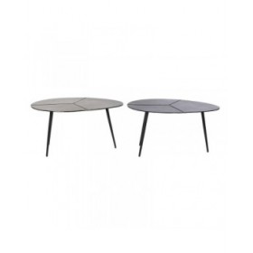 Tavolo aggiuntivo DKD Home Decor Nero Dorato Alluminio Ottone 78 x 45 x 40 cm (2 Unità)