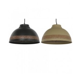 Lampadario DKD Home Decor Marrone Nero Crema Metallo 50 W 39 x 39 x 22 cm (2 Unità)