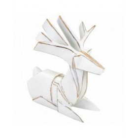 Statua Decorativa Alexandra House Living Bianco Poliresina Cervo 24 x 27 x 26 cm