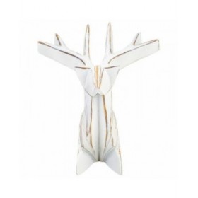 Statua Decorativa Alexandra House Living Bianco Poliresina Cervo 24 x 27 x 26 cm