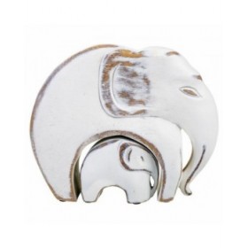 Statua Decorativa Alexandra House Living Bianco Poliresina Elefante 8 x 21 x 25 cm