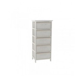 Cassettiera DKD Home Decor Bianco Bambù Legno di paulownia 42 x 32 x 98 cm