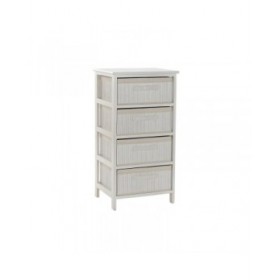 Cassettiera DKD Home Decor Bianco Bambù Legno di paulownia 42 x 32 x 81 cm