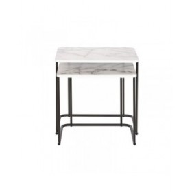 Set di 2 tavoli DKD Home Decor Bianco Nero 51 x 43 x 49 cm