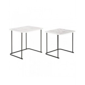 Set di 2 tavoli DKD Home Decor Bianco Nero 51 x 43 x 49 cm