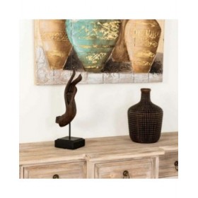 Statua Decorativa Alexandra House Living Marrone Nero Metallo Poliresina Mano 12 x 43 x 17 cm