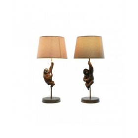 Lampada da tavolo Home ESPRIT Marrone Metallo Resina 50 W 220 V 26 x 26 x 53,5 cm (2 Unità)