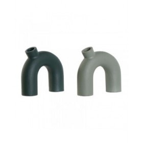 Vaso Home ESPRIT Verde Alluminio 19 x 5 x 17 cm (2 Unità)
