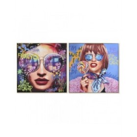 Quadro Home ESPRIT Moderno 100 x 3,5 x 100 cm (2 Unità)