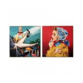 Quadro Home ESPRIT Moderno 100 x 3,5 x 100 cm (2 Unità)